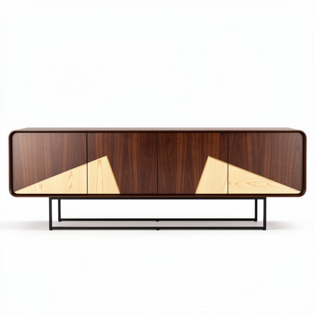 Mueble de televisión moderno de madera oscura y clara 150 x 40 x 60cm