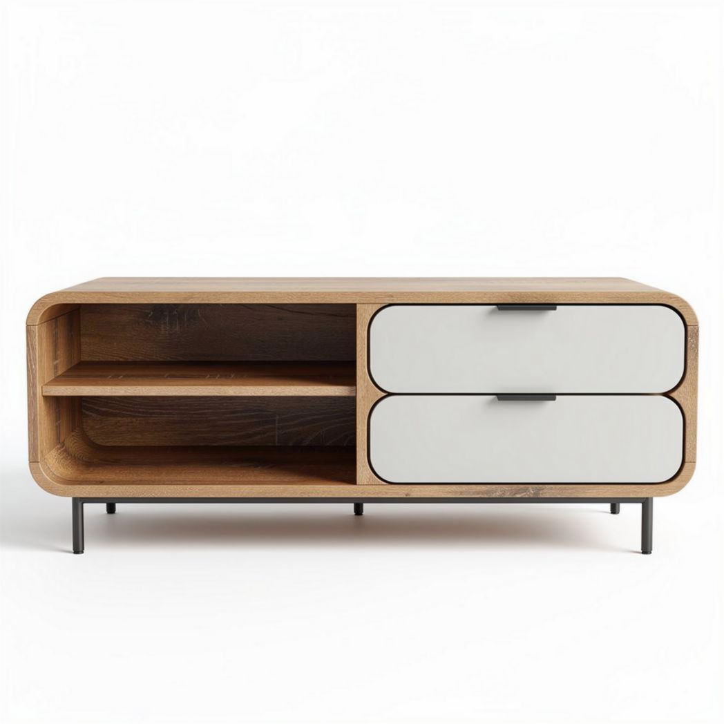 mueble de salón de madera con cajones y estante 120 x 40 x 50cm