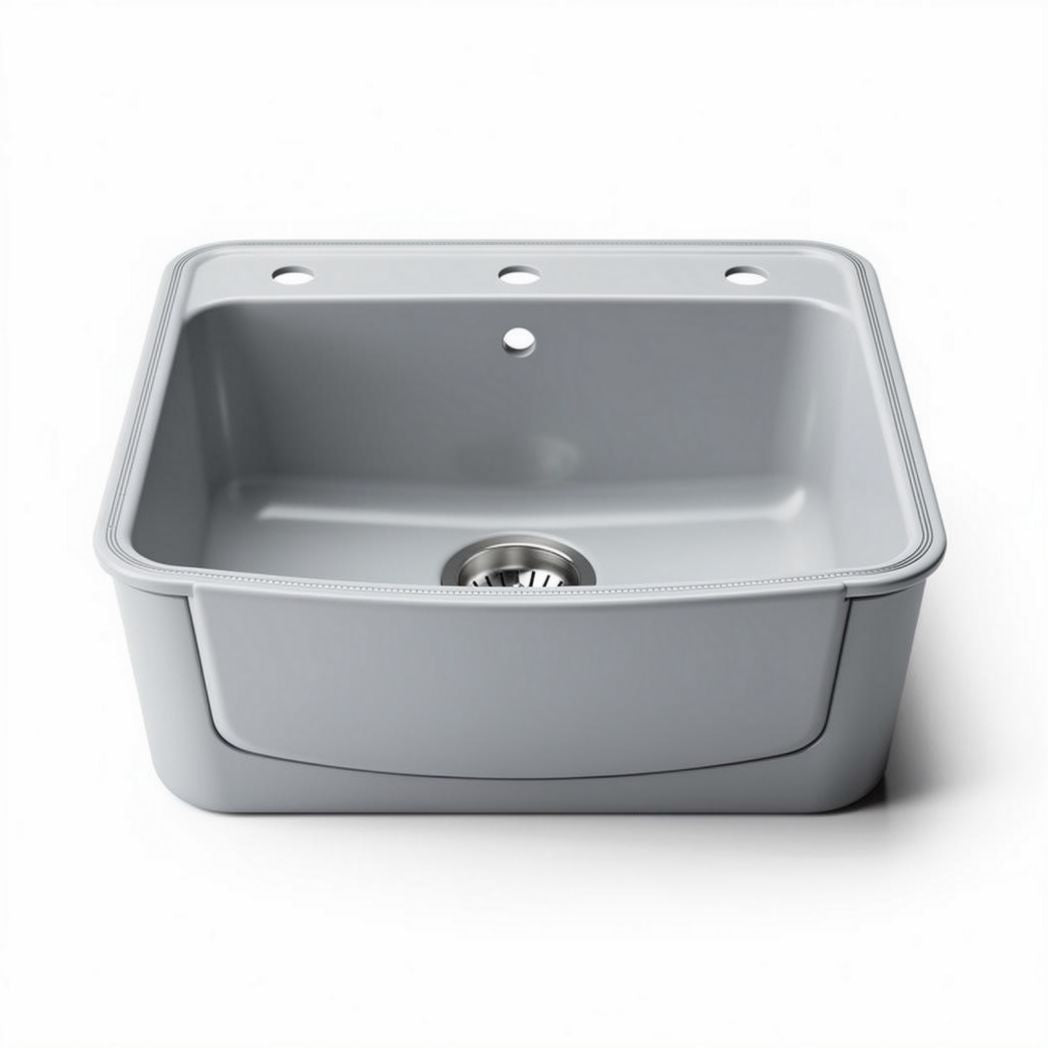 Fregadero rectangular de cocina en color gris dimensiones 80 x 50 x 25 cm